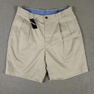 Brooks Brothers pantaloncino uomo taglia 32 beige plissettato casual plissettato chino - Foto 1 di 8