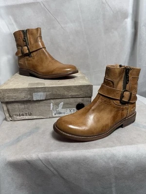Bed Stu Becca Double Ankle Zip Leather Tan Rustic Vibram Sole Women’s 7 NIB - Image 1 of 4