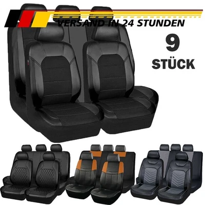 AUCHIVES PU-Leder Autositzbezüge Komplettes Set Vorne Hintere für Auto Universal 5 Sitze