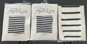 Vintage STRUMPFHOSE Kniestrümpfe DAMEN POSTEN 3 NEW OLD STOCK GESTREIFT schwarz & weiß - Bild 1 von 5