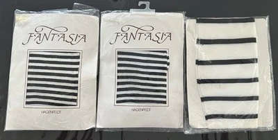 LOTE 3 PANTIMEDIAS VINTAGE HASTA LA RODILLA MUJER NUEVAS STOCK ANTIGUO RAYAS BLANCO Y NEGRO Foto 1 de 4