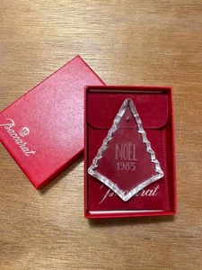 BACCARAT Tree Ornament 1985 Noel Tree Shaped Clear Color w/ Box Used From Japan - Picture 1 of 1