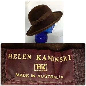 Helen Kaminski Australia braun Velours Fedora Hut - Bild 1 von 14