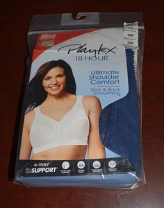 New Playtex 36B Bra Sailor Blue 18 Hour Wirefree Ultimate Shoulder Comfort - Picture 1 of 2
