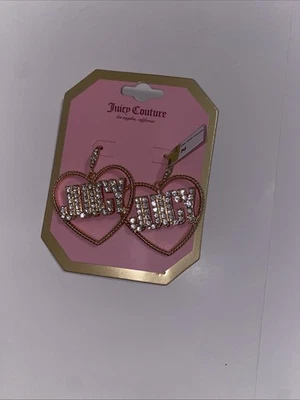 Pendientes LOGO Corazón "Juicy Couture Jewelry" Oro - Tono y Estrás 2" Foto 1 de 3