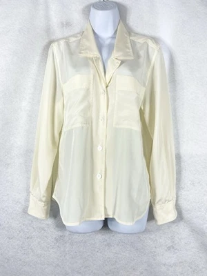 Top vintage Christian Dior separado para mujer 8 marfil abotonado manga larga claro Foto 1 de 4