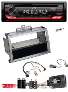 JVC CD DAB USB Bluetooth Lenkrad Autoradio für Hyundai i20 ISO 2009-2011 silber - Bild 1 von 10