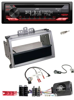 JVC CD DAB USB Bluetooth Lenkrad Autoradio für Hyundai i20 ISO 2009-2011 silber - Bild 1 von 4