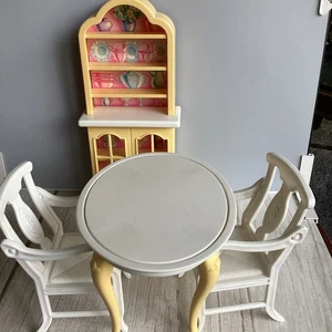 Vtg Barbie Dining Room With Hutch 1996 Mattel  - Picture 1 of 19