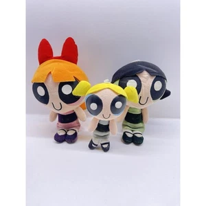 Vintage Applause Power Puff Girls Trio 11 Inch Plush Dolls Soft Toys 2000 - Picture 1 of 5