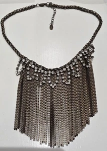 Glitzernde Statement Boho Latz Halskette. Antik goldfarben mit funkelnden Strasssteinen - Bild 1 von 4