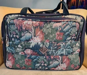BEAUTIFUL ATLANTIC Tapestry Overnight Weekender Green Floral Carpet Bag Luggage - Picture 1 of 19