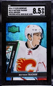 2016-17 FLEER METAL UNIVERSE GEMME METALLO PREZIOSO /50 MATTHEW TKACHUK RC SGC 8,5 - Foto 1 di 2