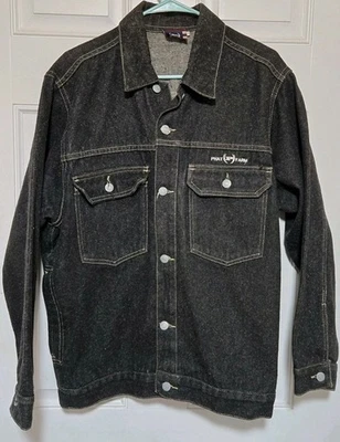 Chaqueta vaquera negra vintage Phat Farm Y2K años 90 talla mediana hip hop ¡Excelente! Foto 1 de 4