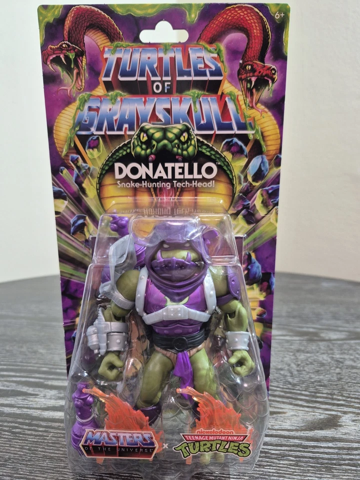 Mattel MOTU TMNT Turtles Of Grayskull Snake-Hunting Donatello 5.5" Figure Wave 4