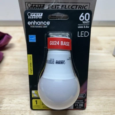 Feit Electric 60-Watt Bright White LED w/GU24 Twist Lock Base - 3000K Case Of 12 - Image 1 of 4