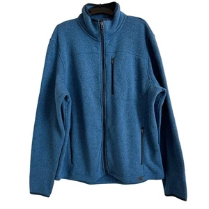 L.L. Bean Slightly Fitted Warm Full Zip Heathered Blue Fleece Jacket - Picture 1 of 6