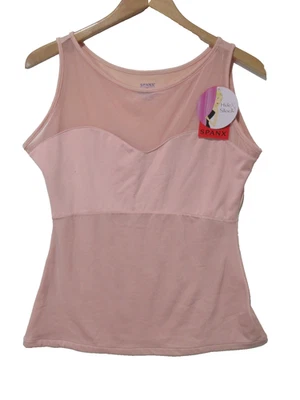 Camiseta sin mangas nueva sin etiquetas talla XL Spanx piel y elegante malla camisola rosa moldeadora lavada Foto 1 de 4