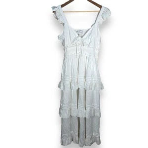 Cleobella Damen Midikleid mit Ösenspitze Amora weiß Kokosnuss Größe Large - Bild 1 von 10