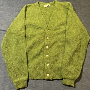 1950s Anderson Little Cardigan Dark Green Cobain 75% Mohair 15% Worsted Wool L - Picture 1 of 4