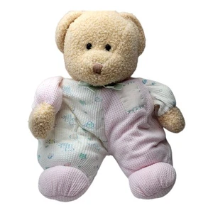 Vintage Baby B'Gosh Teddybär Plüsch rosa Waffelmuster Thermo 11 Zoll - Bild 1 von 11