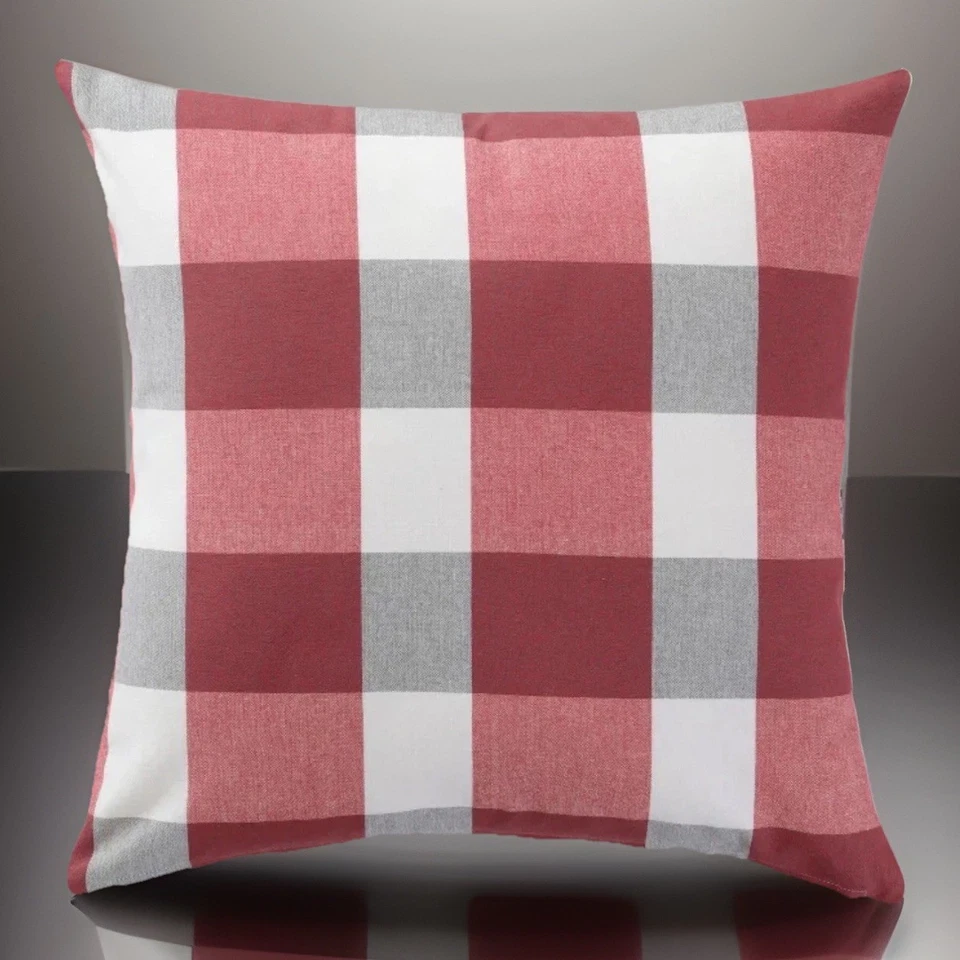 Ikea Crossbana 20x20 Pillow Covers / Red & White Checked Plaid / Set of 2 / - Image 1 of 4