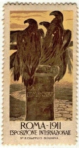 ER1073 Internationale Ausstellung Rom 1911 - Ital.-zweireihig-beige - D.Cambellotti - Bild 1 von 1