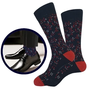 12-6-3-1 Dress Socks COTTON Navy blue Red TRUE TO Wedding Socks SIZE 10-13 - Picture 1 of 16