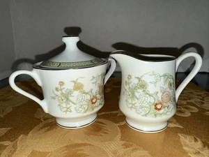 Mikasa Fine China Sugar Bowl/creamer Kabuki L9011 Japan 1970s Vintage Green B2 - Picture 1 of 11