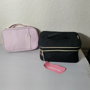 Awesome BAGSMART Dual Layer MakeupBag ORGANIZER  w Dividers And Brush Case New - Picture 1 of 8