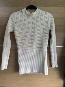 Reiss Size S 8 Cream Jenna Chunky Ribbed Jumper Long Sleeve BG1 - Picture 1 of 9