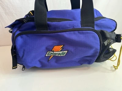 "Bolso Atlético Gatorade Vintage Años 90 Azul Gimnasio Lona 20"" Largo Nylon con Cremallera" Foto 1 de 4
