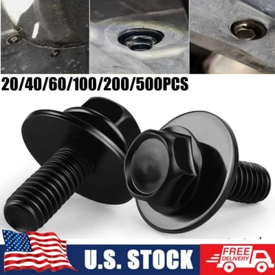 Tornillos de fijación para carrocería de coche guardabarros M6-1,0 x 16 mm largo-10 mm hexagonal-17 mm arandela EE. UU. Foto 1 de 4