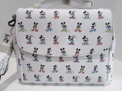Disney Loungefly Mickey Mouse Pastel Poses Crossbody Bag Satchel Purse White NWT - Image 1 of 4