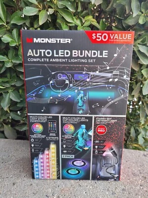 Monster Auto LED Paquete con luces LED activadas por sonido y movimiento que cambian de color NUEVO Foto 1 de 4