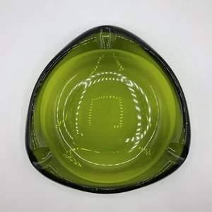VINTAGE VIKING GLASS GREEN ASHTRAY - Picture 1 of 3