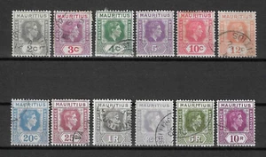 MAURITIUS 1938/49 SG 252/263a USED - Picture 1 of 1