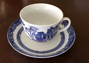 Royal Cuthbertson Blue Willow Tea Cup & Saucer - Picture 1 of 5