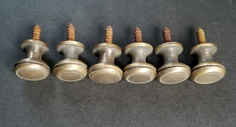 6 Solid Brass SMALL Stacking Barrister Bookcase 1/2"dia Knobs drawer Pulls #K18 Cover