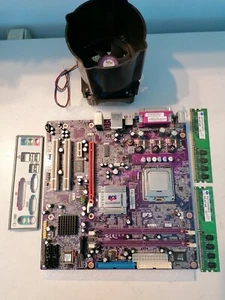 ECS 945GCT-M3 REV:3.1 775 Motherboard, CPU, Cooler and Memory (Untested) - Picture 1 of 4