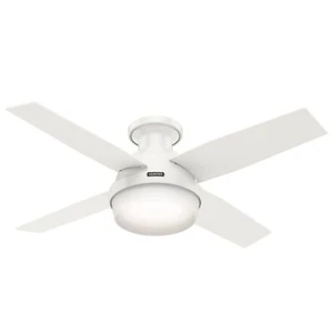 44 Inch Fresh White Modern Ceiling Fan with LED Light and Remote Control - Picture 1 of 7