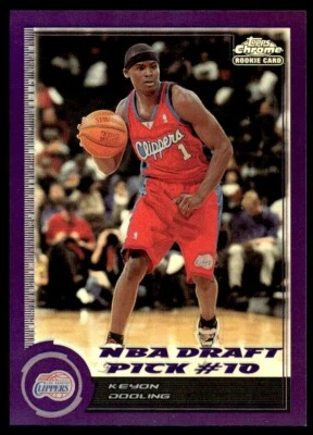 2001-02 TOPPS CHROME PURPLE ROOKIE CARD KEYON DOOLIN /199 - Image 1 of 2