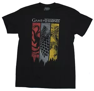 Game of Thrones Adult New T-Shirt - Tattered Banners Stark Targaryen Lannister - Picture 1 of 1