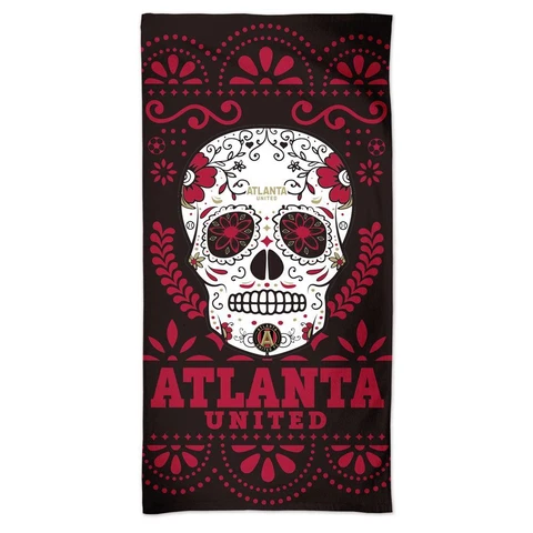 ATLANTA UNITED FC SUGAR SKULL 30"X60" FIBER BEACH TOWEL NEW WINCRAFT ⚽ Cover