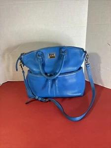 Dooney & Bourke Dillen Double Pocket Blue Satchel Purse Handbag EUC - Picture 1 of 23