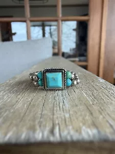 Silpada Sterling Silber & Türkis verstellbarer Stretch Ring 925 Größe 7,5-8,5 - Bild 1 von 6