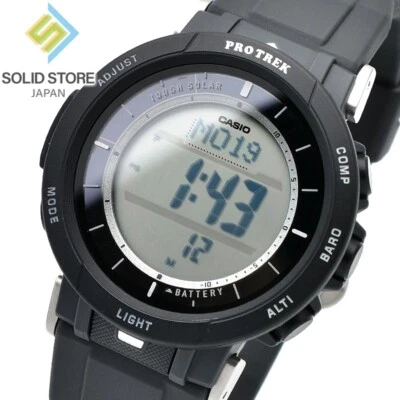 Relógio digital solar CASIO PRO TREK PRG-30-1JF linha de escalada preto 45,2 mm PRG-30-1 - Imagem 1 de 4
