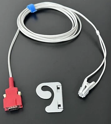 GENETIC Masimo Rainbow Red Direct-Connect Ear Clip Cable Compatible - Same Day Shipping