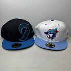 2 New Era Toronto Blue Jays 59FIFTY MLB Fitted Cap 7 3/4 Baseball Hats