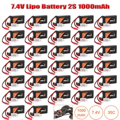7,4V 1000mAh 2S Lipo Batterie 35C Akku mit PH2.0 & JST Stecker für RC Auto SCX24 - Bild 1 von 4